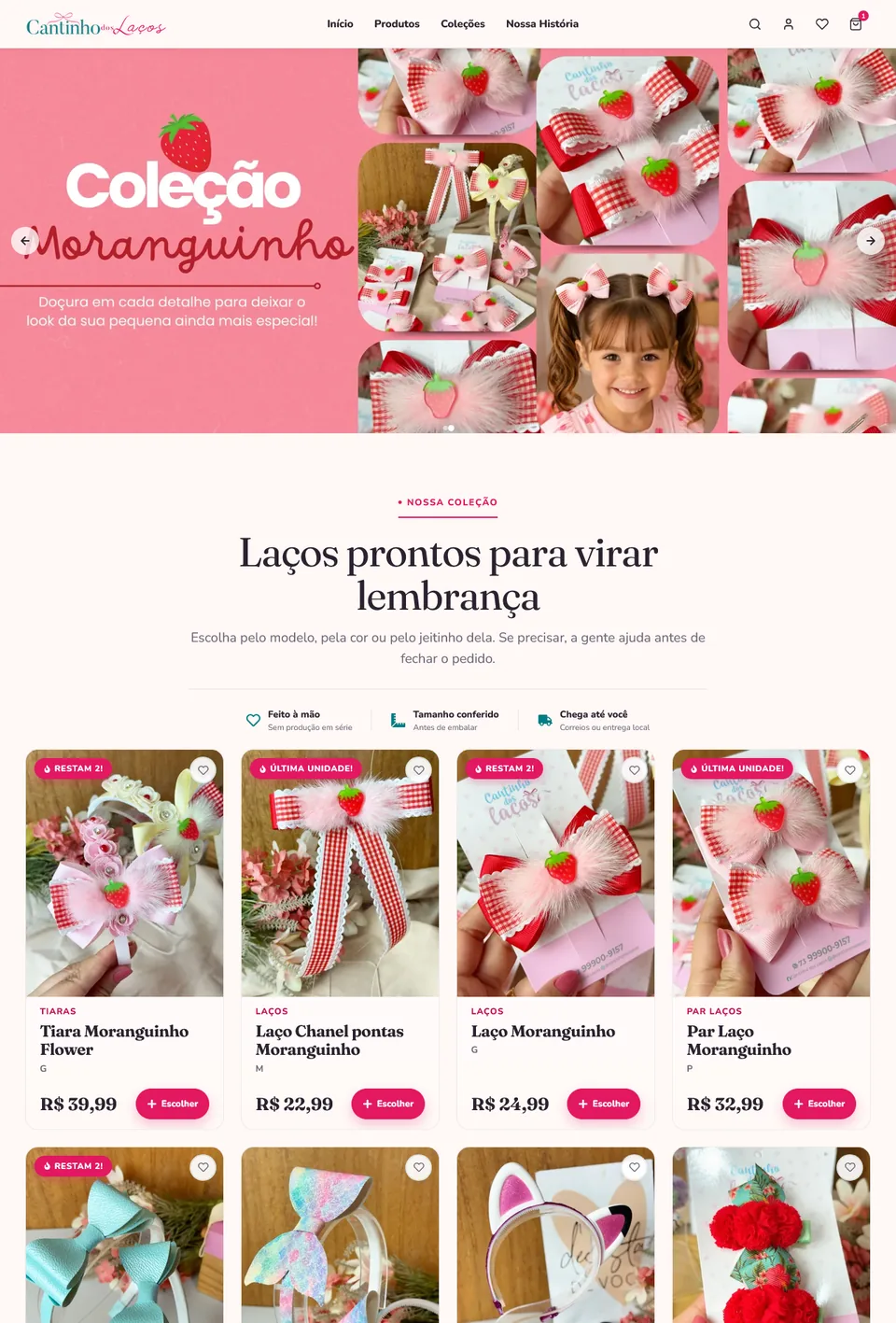 Cantinho dos Laços — página inicial